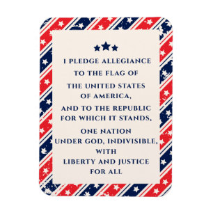 The Pledge Of Allegiance Red Blue American Flag Magnet