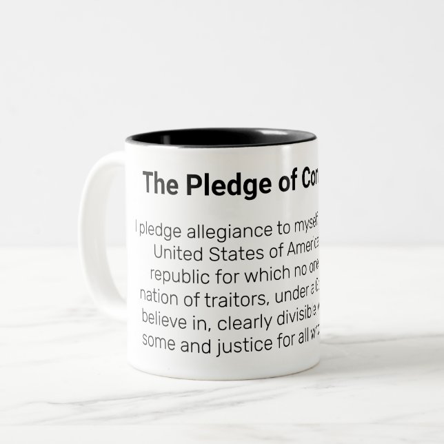The Pledge of Convenience Mug (Front Left)