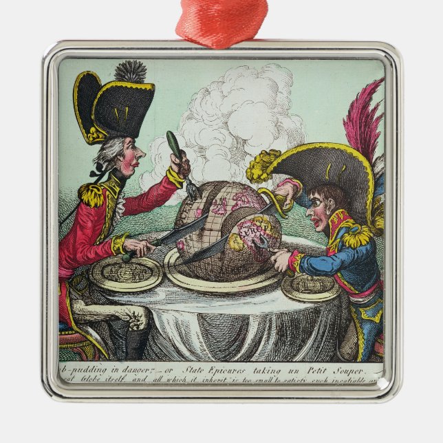 The Plum Pudding in Danger, 1805 Metal Tree Decoration (Front)