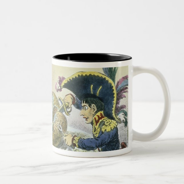 The Plum Pudding in Danger, 1805 Two-Tone Coffee Mug (Right)