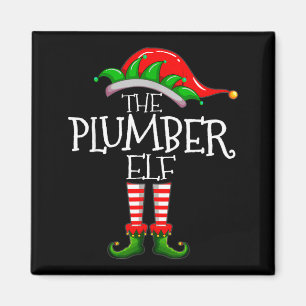 The Plumber Elf Christmas Gift, Plumbing Xmas Paja Magnet