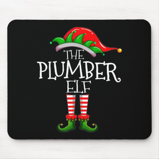 The Plumber Elf Christmas Gift, Plumbing Xmas Paja Mouse Pad (Front)