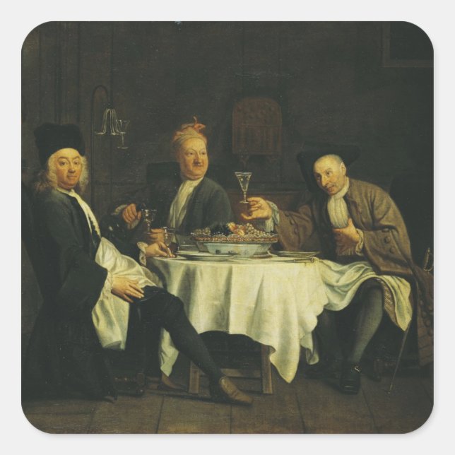 The Poet Alexis Piron  at the Table Square Sticker (Front)