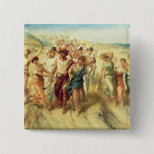 The Poet Anacreon (570-485 BC) with his Muses, 189 15 Cm Square Badge (Front)