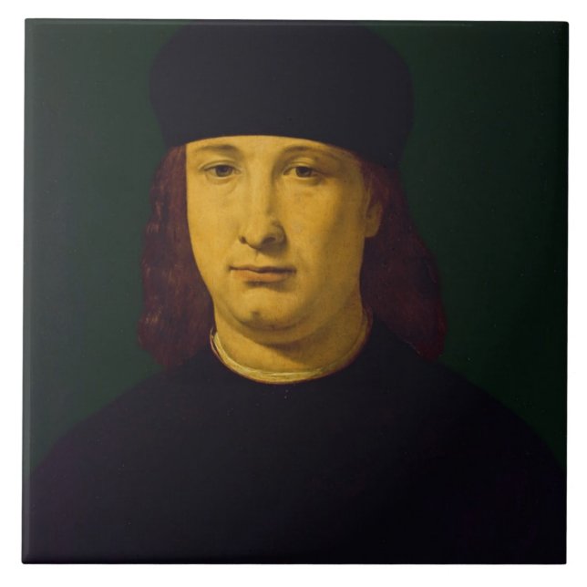 The Poet Casio, c.1495-1500 (oil on panel) Ceramic Tile (Front)
