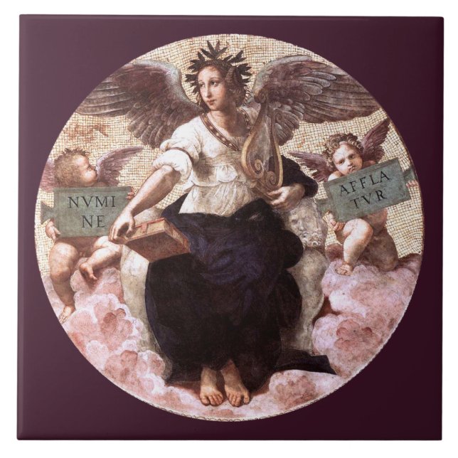 THE POETRY Allegory Fresco by Raffaello Sanzio Cer Ceramic Tile (Front)