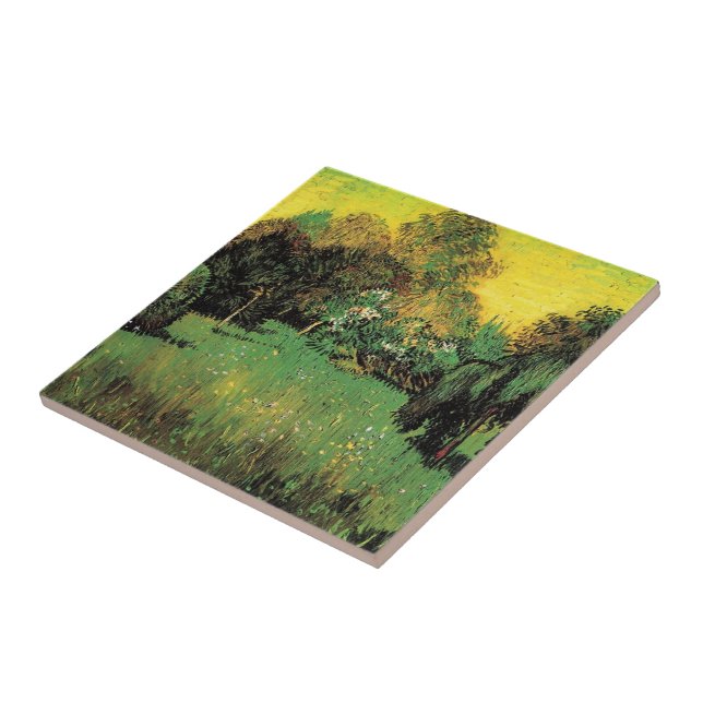 The Poet's Garden by Vincent van Gogh. Ceramic Tile (Side)