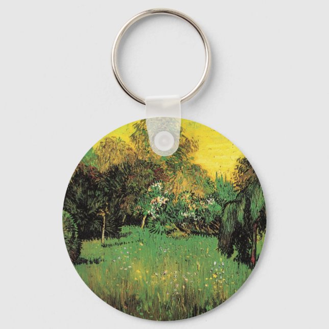 The Poet's Garden by Vincent van Gogh Key Ring (Front)