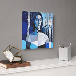 The Poise of “Caelith” – An Abstract Portrait Square Wall Clock