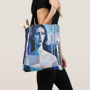 The Poise of “Caelith” – An Abstract Portrait Tote Bag