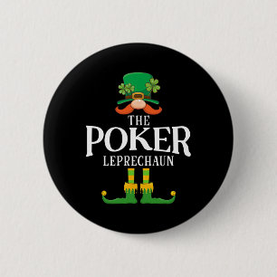 The Poker Leprechaun St Patricks Day Matching 6 Cm Round Badge
