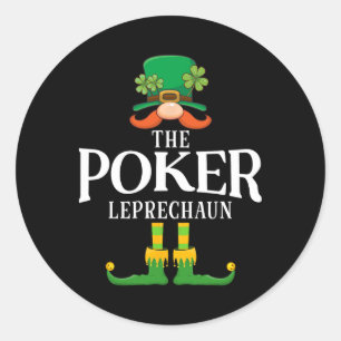 The Poker Leprechaun St Patricks Day Matching Classic Round Sticker