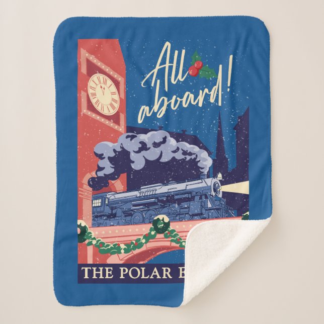 The Polar Express - All Aboard! Sherpa Blanket (Front)