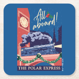 The Polar Express - All Aboard! Square Paper Coaster
