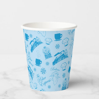 The Polar Express | Blue Holiday Icon Pattern Paper Cups
