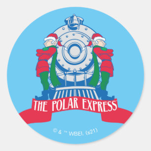 The Polar Express   Elves Standing By Train Classic Round Sticker