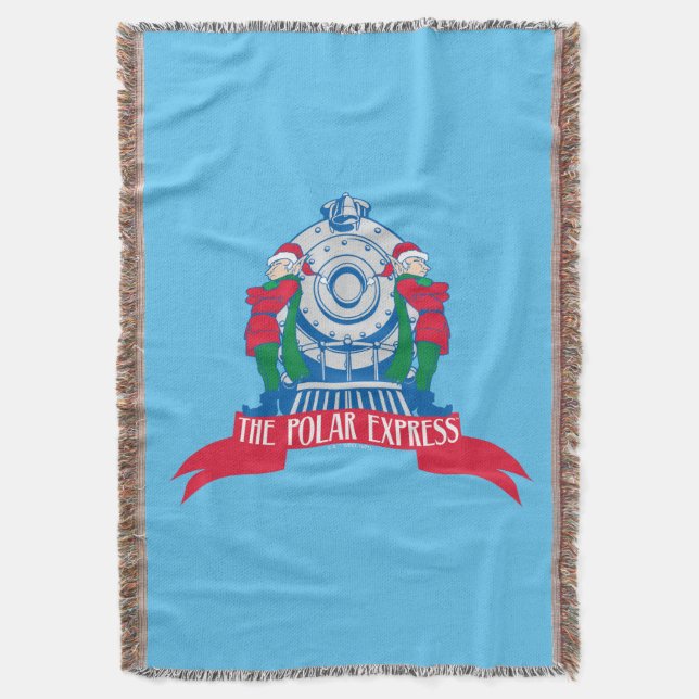 The Polar Express | Elves Standing By Train Throw Blanket (Front Vertical)