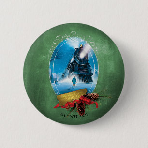 The Polar Express   Holiday Framed Train Arrival 6 Cm Round Badge