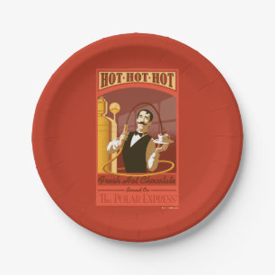The Polar Express   Hot Chocolate Vintage Art Paper Plate