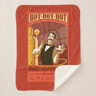 The Polar Express Hot Chocolate Vintage Art Sherpa Blanket