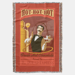 The Polar Express Hot Chocolate Vintage Art Throw Blanket