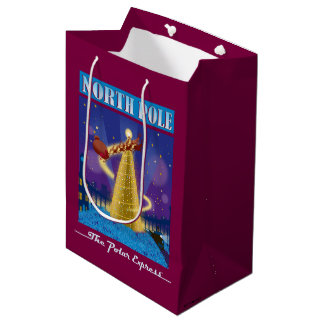 The Polar Express | North Pole Vintage Travel Art Medium Gift Bag