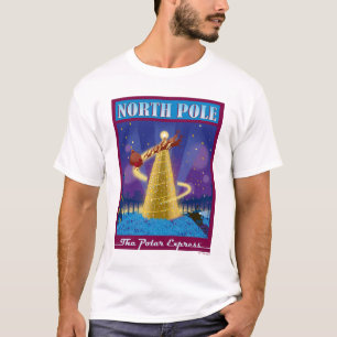 The Polar Express   North Pole Vintage Travel Art T-Shirt