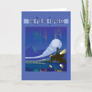 The Polar Express   Northern Lights Vintage Travel Holiday Card