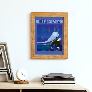 The Polar Express   Northern Lights Vintage Travel Poster