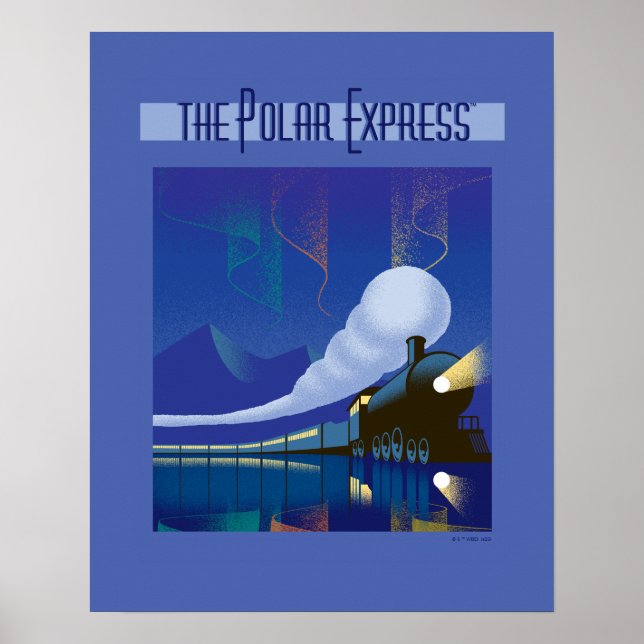 The Polar Express | Northern Lights Vintage Travel Poster (Front)