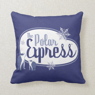The Polar Express   Polar Bears Retro Graphic Cushion