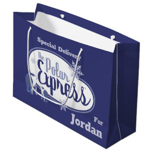 The Polar Express   Polar Bears Retro Graphic Large Gift Bag