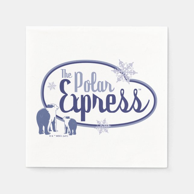 The Polar Express | Polar Bears Retro Graphic Napkin (Front)