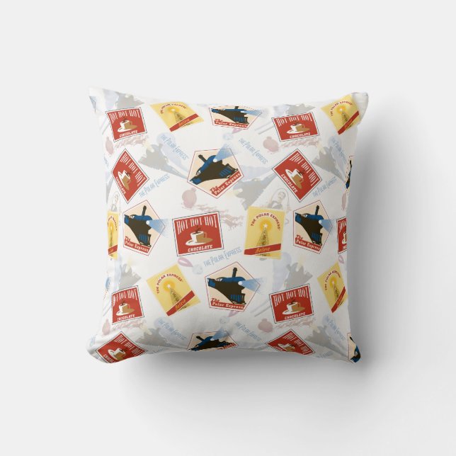 The Polar Express | Retro Sticker Pattern Cushion (Front)