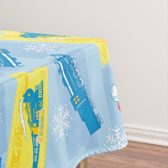 The Polar Express | Retro Train & Ticket Pattern Tablecloth (In Situ)