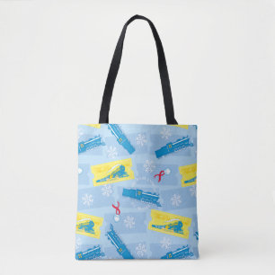 The Polar Express   Retro Train & Ticket Pattern Tote Bag