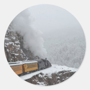 The Polar Express Rounds the Bend Classic Round Sticker