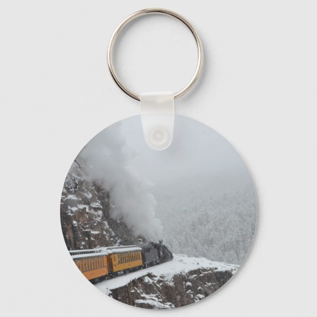 The Polar Express Rounds the Bend Key Ring (Front)