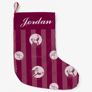 The Polar Express | Striped Santa Claus Pattern Small Christmas Stocking