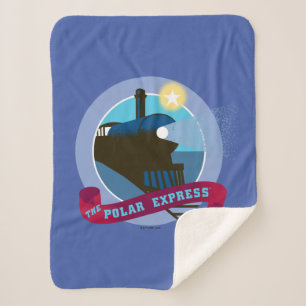 The Polar Express   Vintage Train Badge Sherpa Blanket