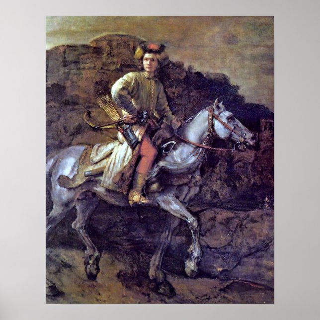 The Polish Rider by Rembrandt Harmenszoon van Rijn Poster (Front)