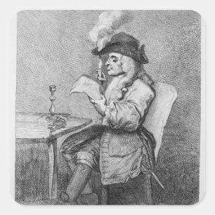 The Politician, etched by John Keyse Sherwin Square Sticker