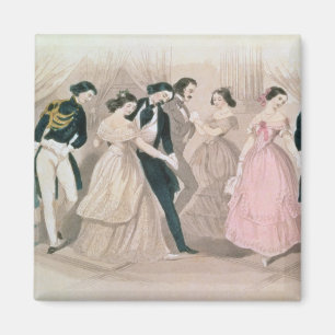 The Polka Fashions, from Godey's Lady's Book Magnet