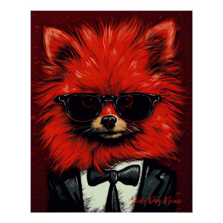 The Pomeranian Dog, Red and Black 003 - Ulises Dal Poster