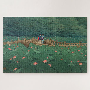 The Pond at Benten Shrine in Shiba Kawase Hasui  Jigsaw Puzzle