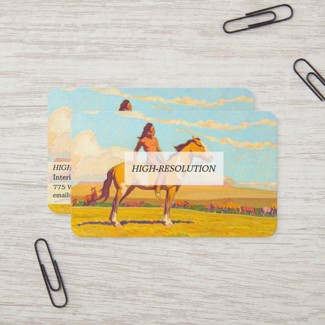 The Pony Boy, 1920 by Maynard Dixon Business Card (Front/Back In Situ)