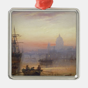 The Pool of London at Sundown, 1876 Metal Ornament