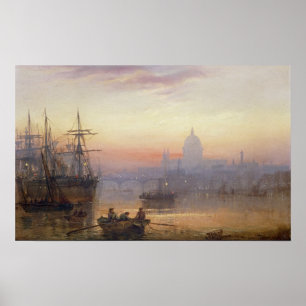 The Pool of London at Sundown, 1876 Poster