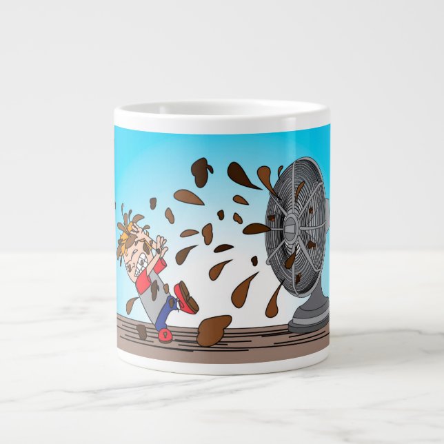 The Poop has hit the fan Large Coffee Mug (Front)