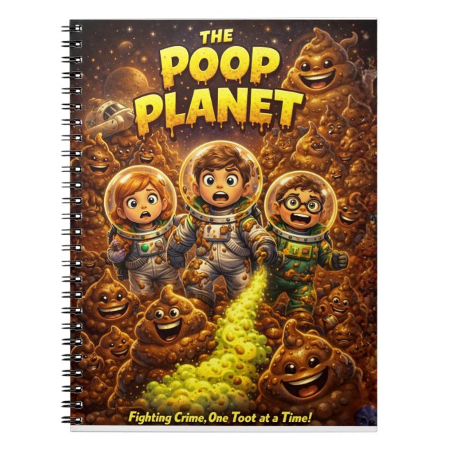 The Poop Planet Funny Kids Space Adventure Notebook (Front)